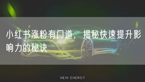 小红书涨粉有门道，揭秘快速提升影响力的秘诀