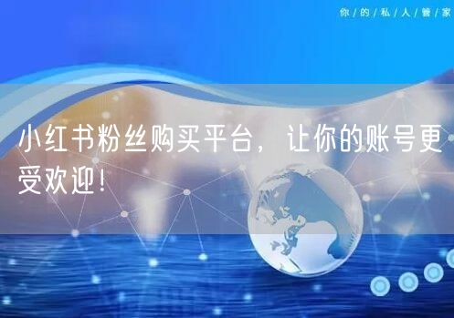 小红书粉丝购买平台，让你的账号更受欢迎！